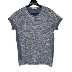 Marine Layer | Tweed Textured Short Sleeve Shirt Blue Size Small
